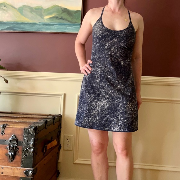 Outdoor Voices Exercise Dress - RARE Leotard Navy White Speckled Pattern SMALL - Picture 5 of 8